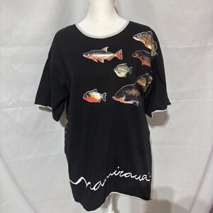 Mamiraua Amazon Jungle Fish Shirt Amazonia‎ Black Size G